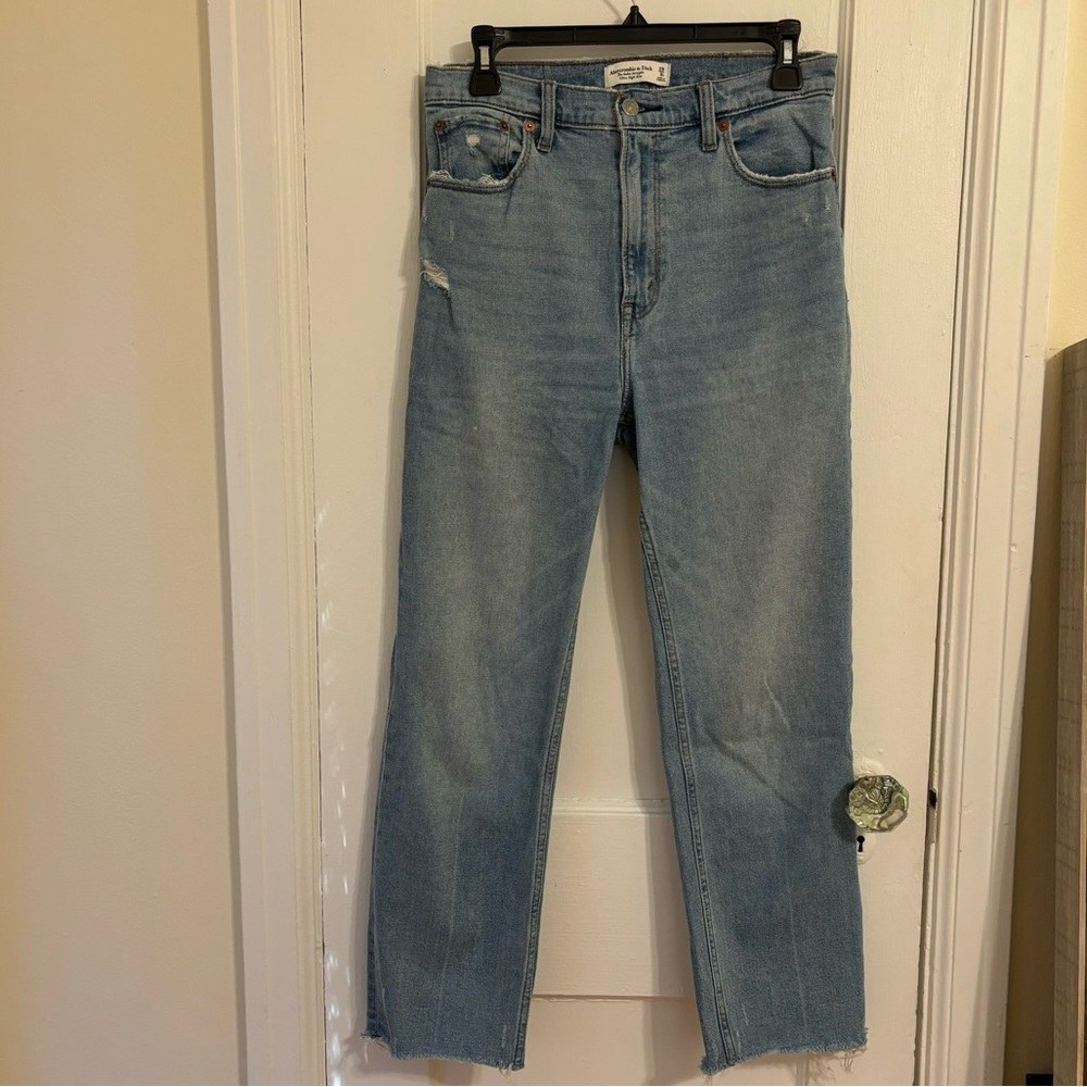 abercrombie & fitch ankle straight ultra high rise jean